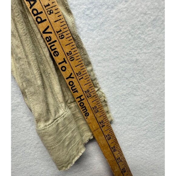 Avenue Outfit Stars Olive Green Button-Up Long Sleeve Shirt Frayed Womens L - Picture 8 of 9